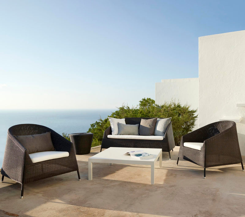 Kingston Lounge Chair - Cane Line - Outdoor Furniture - Mocca - No Cushion - HORNE