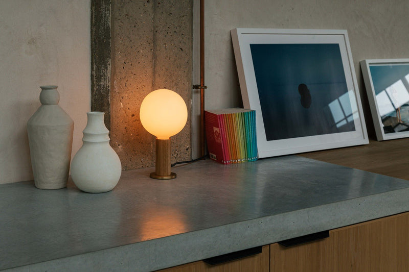 Knuckle Table Lamp - Tala - Oak - w/ Sphere IV Bulb - HORNE