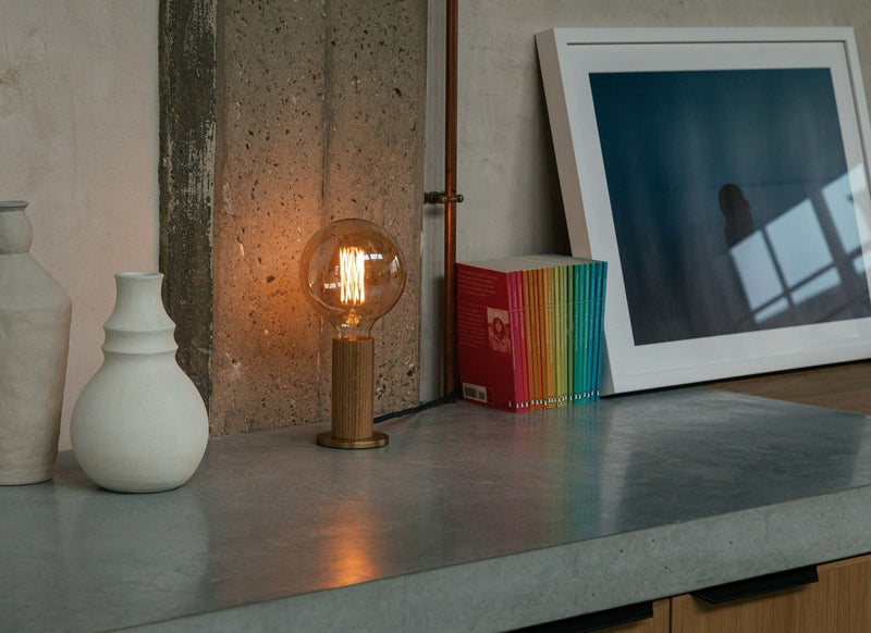 Knuckle Table Lamp - Tala - Oak - w/ Sphere IV Bulb - HORNE