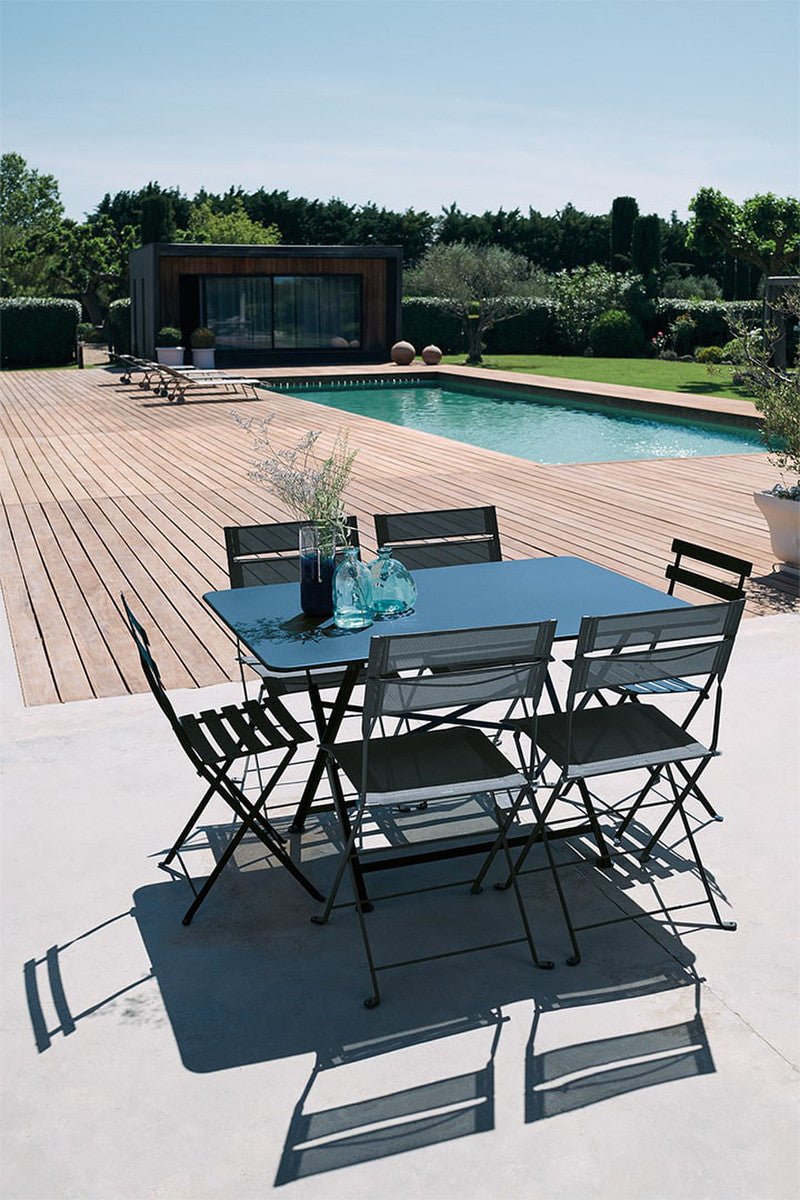 Latitude Side Chair - Stereo Fabric - Set of 2 - Fermob - Outdoor Furniture - Acapulco Blue - HORNE