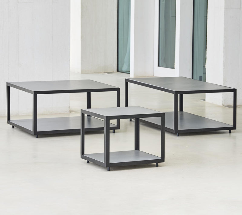 Level Coffee Table - Large - Cane Line - Outdoor Furniture - Lava Grey - Teak - HORNE