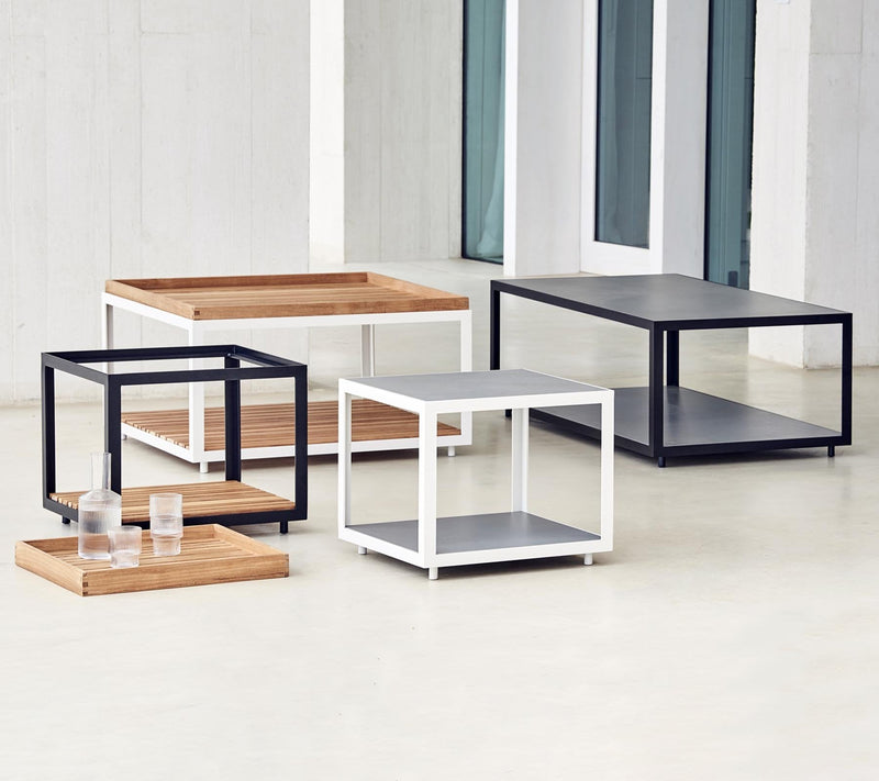 Level Coffee Table - Small - Cane Line - Outdoor Furniture - Lava Grey - Teak - HORNE