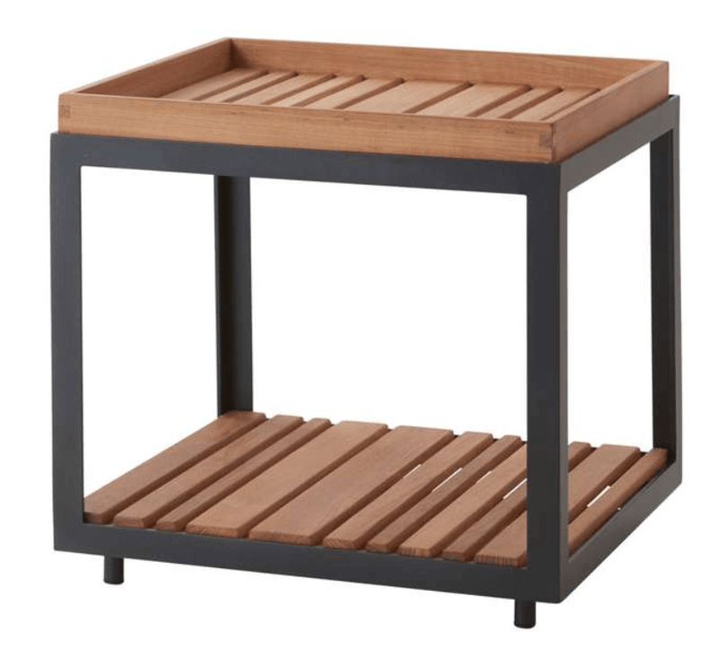Level Coffee Table - Small - Cane Line - Outdoor Furniture - Lava Grey - Teak - HORNE