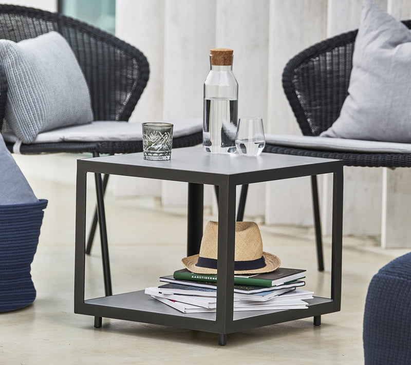 Level Coffee Table - Small - Cane Line - Outdoor Furniture - Lava Grey - Teak - HORNE