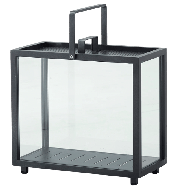 Lighthouse Lanterns - Aluminum - Cane Line - Candle Holders - Rectangular - Lava Grey - HORNE