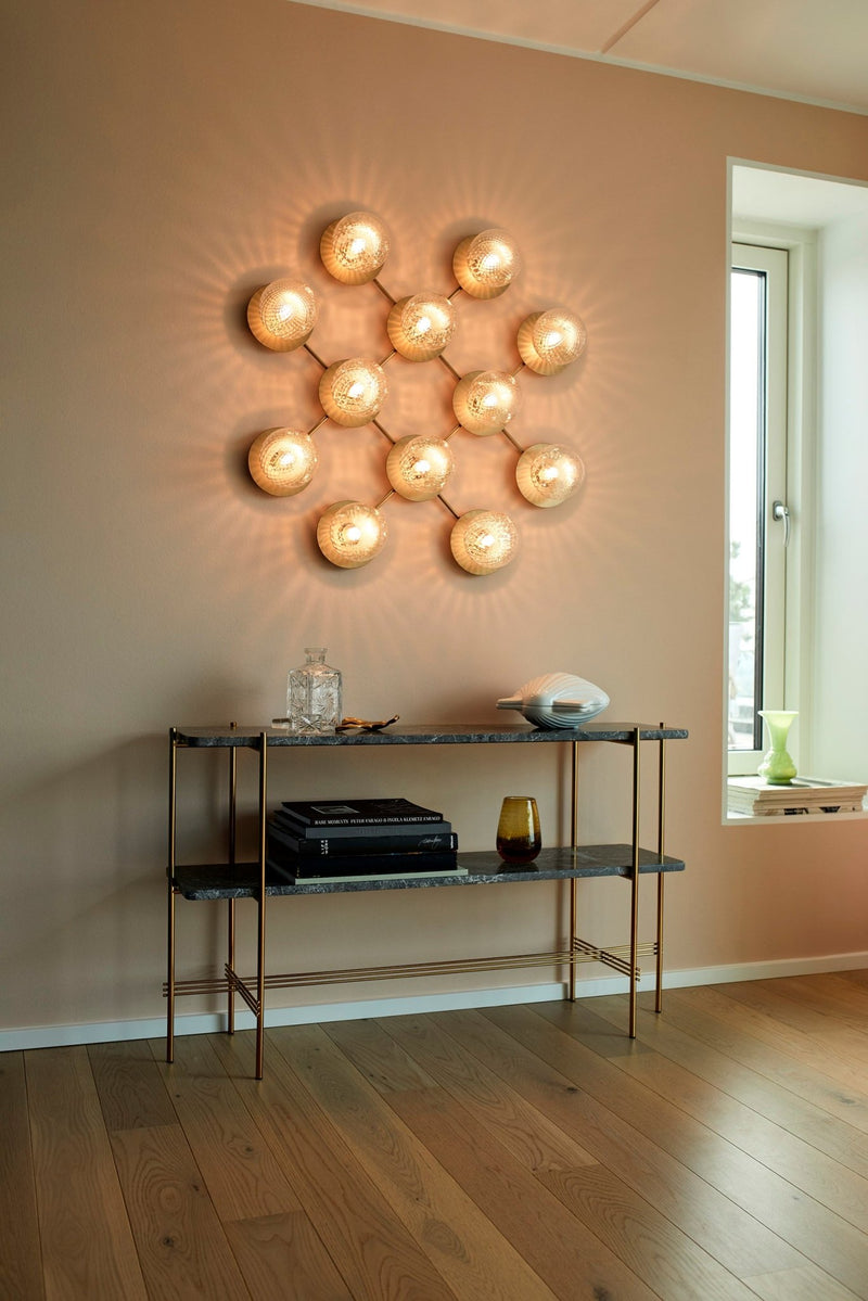 Liila 12 Wall/Ceiling Lamp - Nuura - Wall Sconces - Nordic Gold/Optic Clear - HORNE