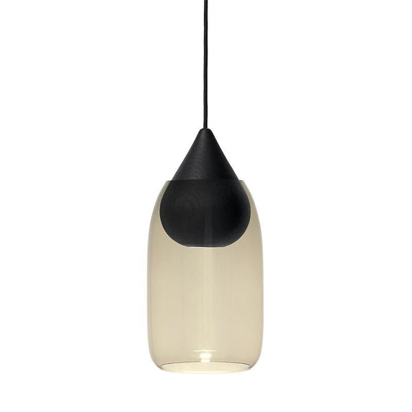 Liuku Glass Pendant - Black Stain Lacquered - Mater - Pendants - Drop - Smoked - HORNE
