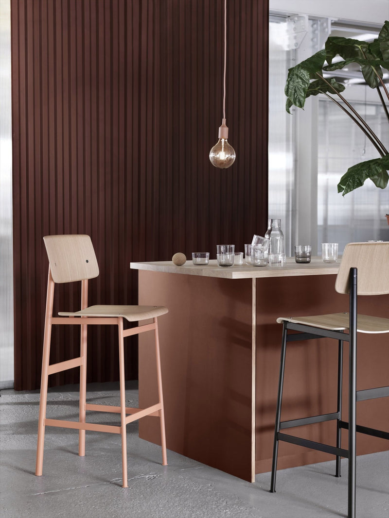 Loft Stool - Muuto - Chairs - Counter Height - Black Frame & Oak Seat - HORNE