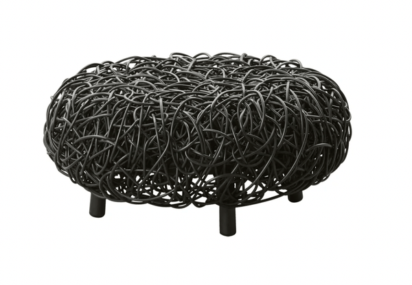Loop Footstool - Cane Line - Stools + Benches + Ottomans - Black - HORNE