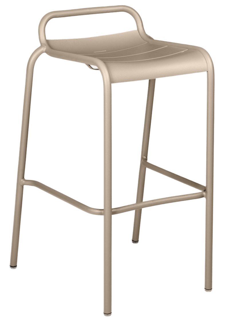 Luxembourg High Stool with Low Back - Set of 2 - Fermob - Outdoor Furniture - Black Cherry - HORNE