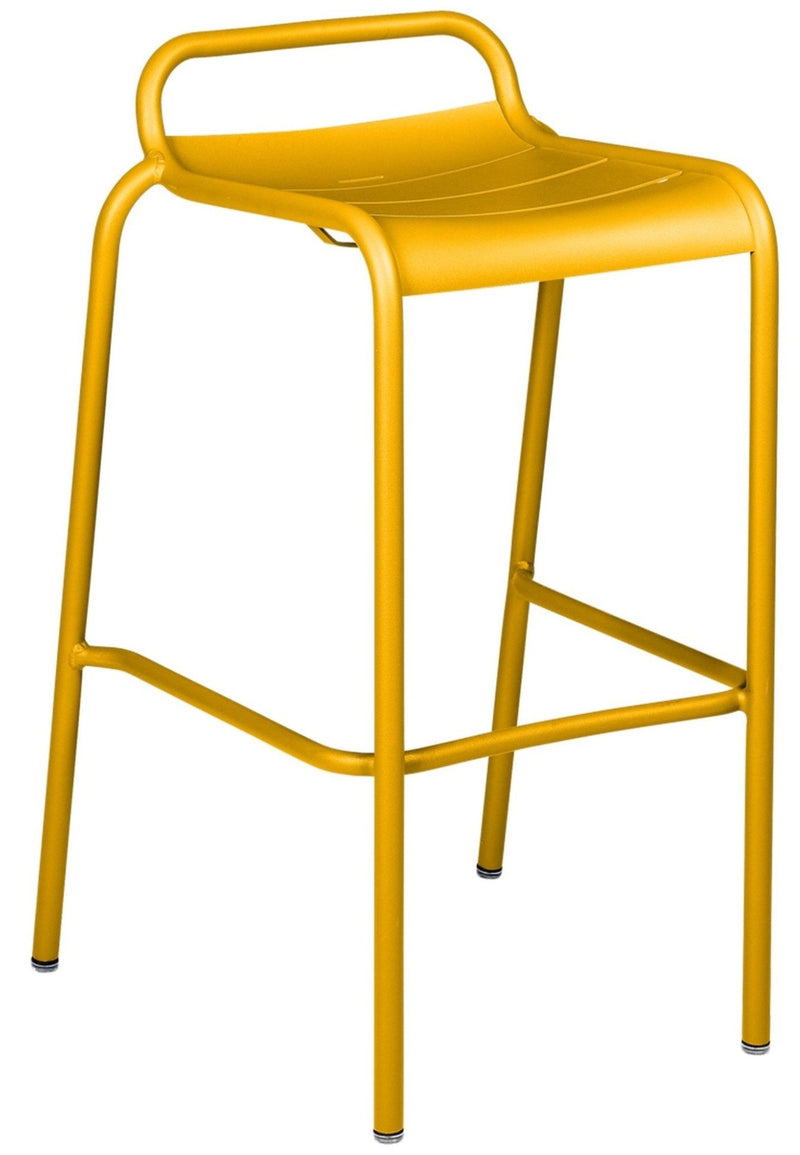 Luxembourg High Stool with Low Back - Set of 2 - Fermob - Outdoor Furniture - Black Cherry - HORNE