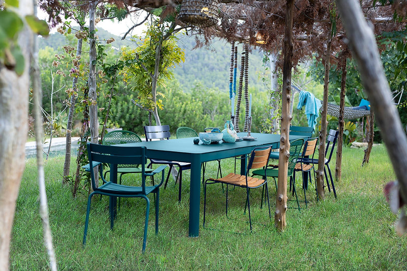 Luxembourg Stacking Side Chair - Set of 2 - Fermob - Outdoor Furniture - Acapulco Blue - HORNE