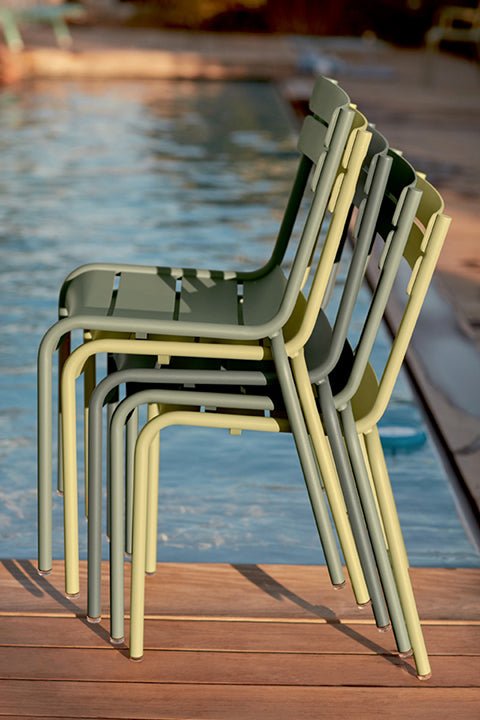 Luxembourg Stacking Side Chair - Set of 2 - Fermob - Outdoor Furniture - Acapulco Blue - HORNE