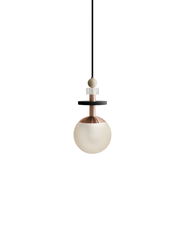Maru Pendant - Copper - Ladies & Gentlemen - Pendants - 6" - Small - Cream Translucent - HORNE