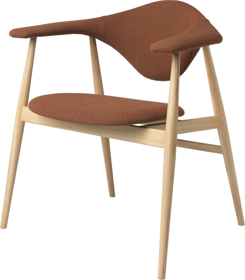 Masculo Dining Chair Upholstered - Wood Base - Gubi - Chairs - Black Stained Ash - Gabriel Tempt - 60152 - HORNE
