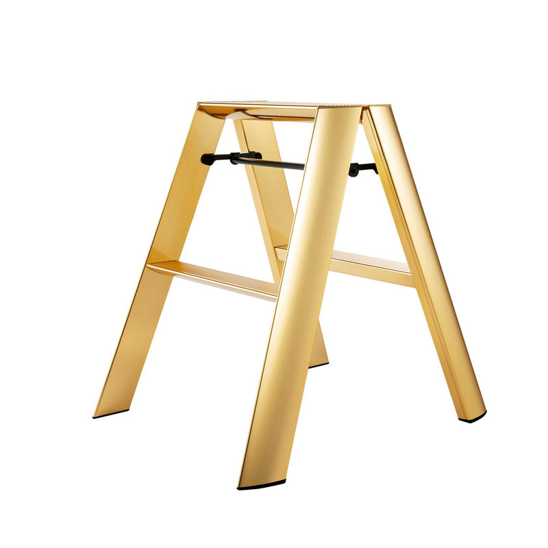 Metaphys Lucano Stepstool 2 - Step - Metallic - Hasegawa USA Inc - Ladder + Step Stool - SIlver - HORNE