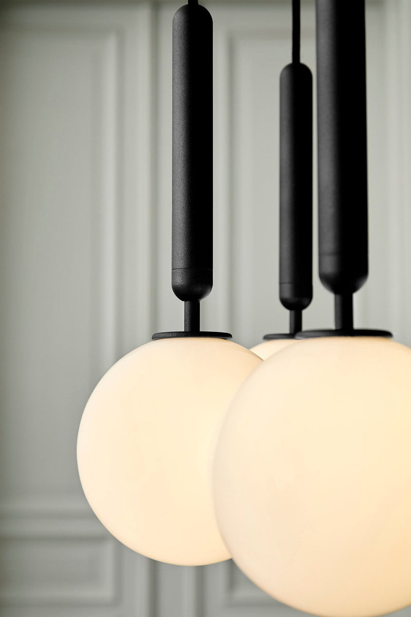 Miira 6 Chandelier - Nuura - Chandeliers - Rock Grey/Optic Clear - HORNE