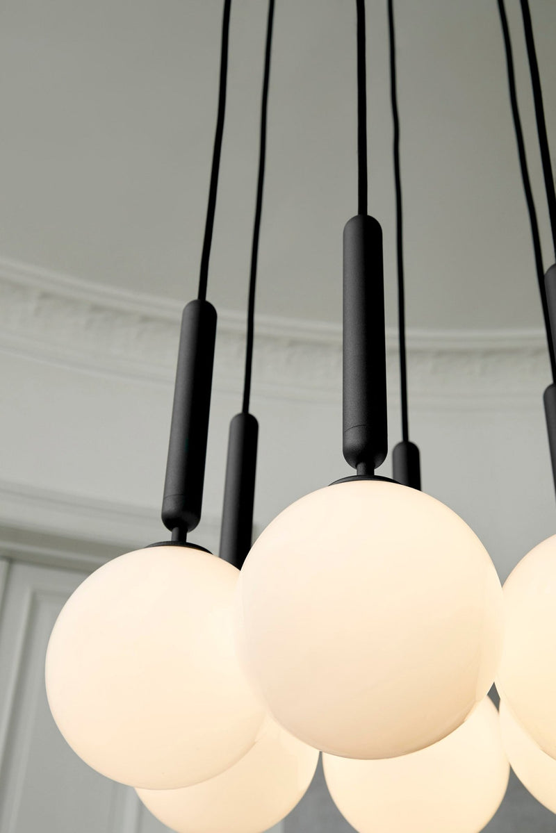 Miira 6 Chandelier - Nuura - Chandeliers - Rock Grey/Optic Clear - HORNE