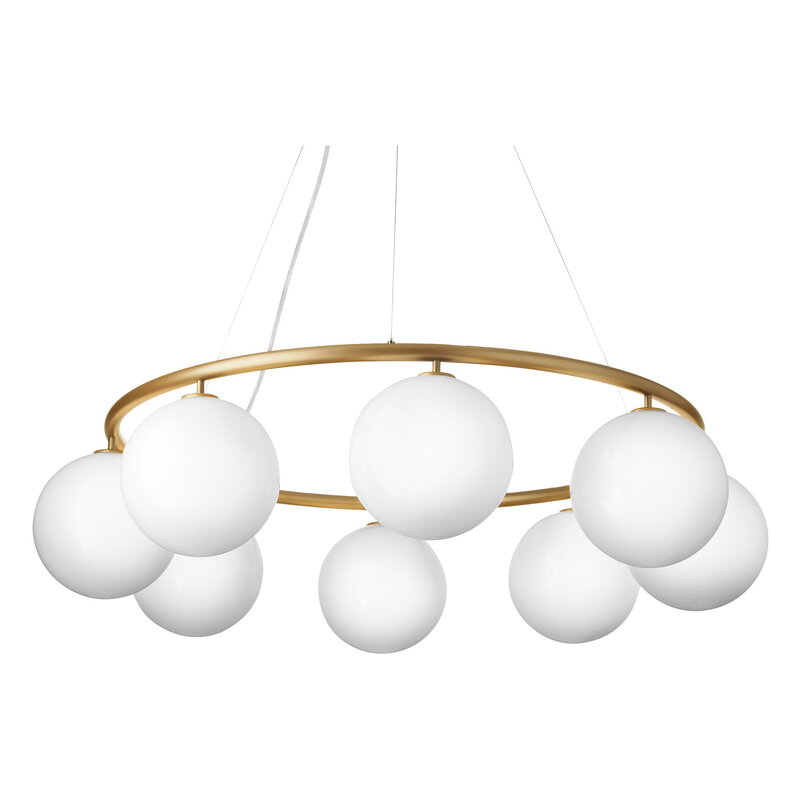 Miira 8 Circular Pendant - Nuura - Pendants - Dark Bronze/Opal White - HORNE
