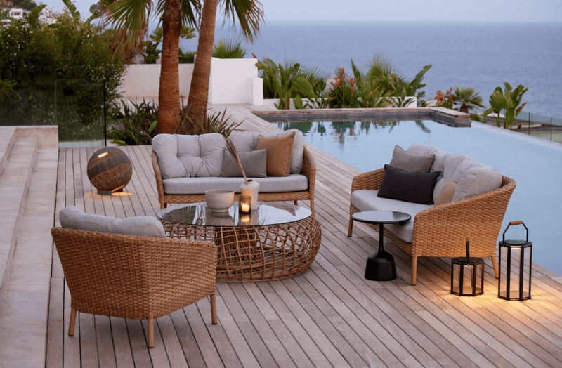 Nest Coffee Table/Footstool - Cane Line - Stools + Benches + Ottomans - Small - No Top - HORNE