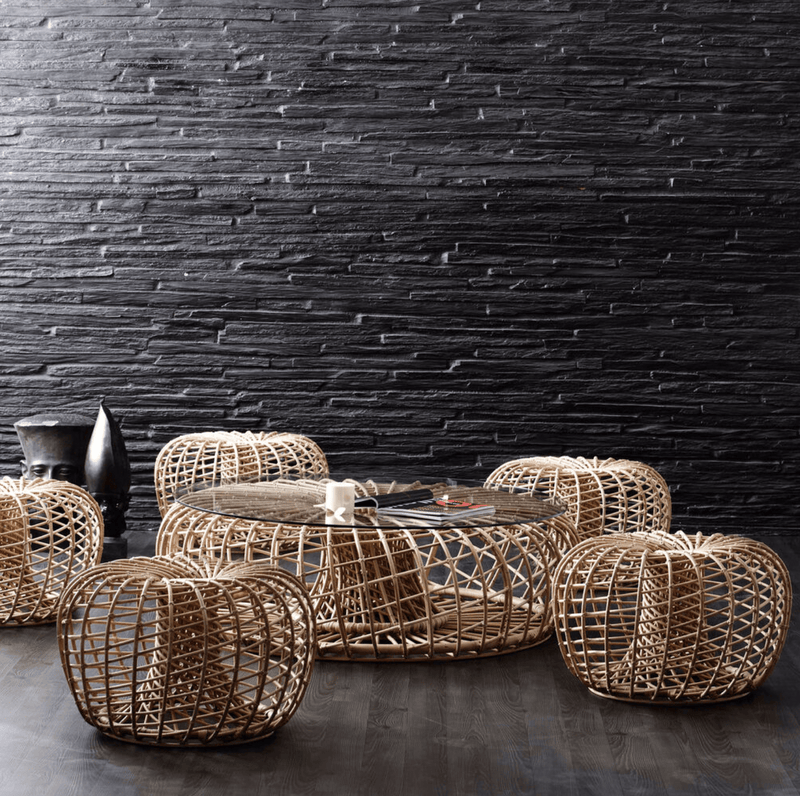 Nest Coffee Table/Footstool - Cane Line - Stools + Benches + Ottomans - Small - No Top - HORNE