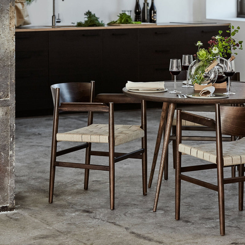 Nestor Chair With Armrests - Mater - Chairs - Matt Lacquered Oak - Natural Paper Cord - HORNE