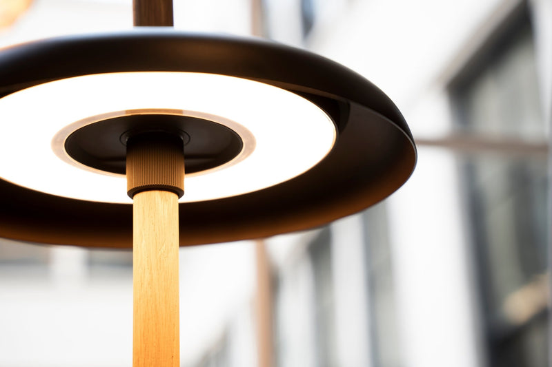 Nivél Floor Lamp - Pablo Designs - Floor Lamps - White Oak - Black - HORNE