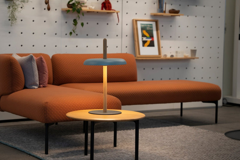 Nivél Table Lamp - Pablo Designs - Table + Task - White Oak - Black - HORNE
