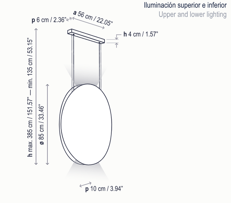 Noren S/85 LED Dimmable Pendant - Bover - Pendants - Direct Light Only - Dark Grey - HORNE