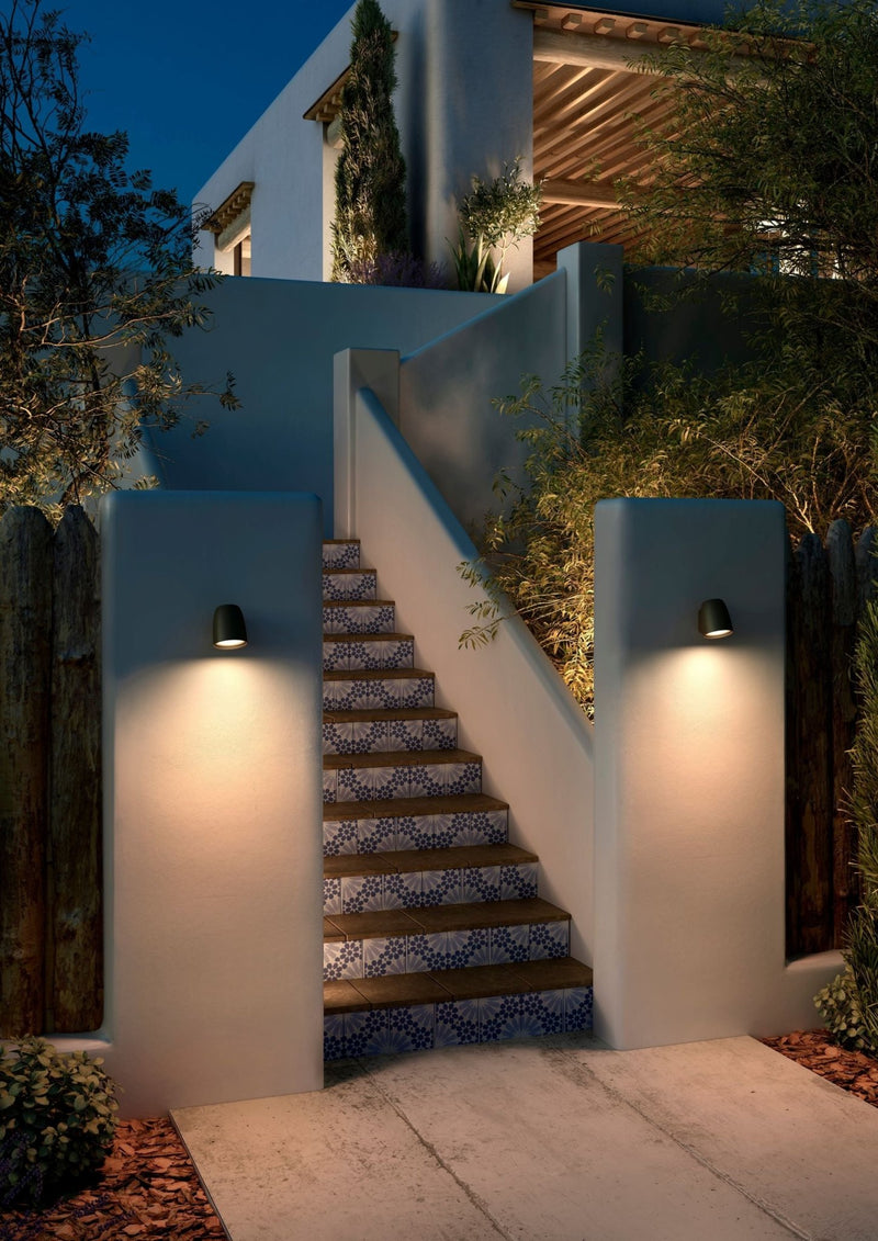 Nut A/01 Outdoor Wall Lamp - Bover - Wall Sconces - Textured Black - 0 - 10V Dimmable - HORNE