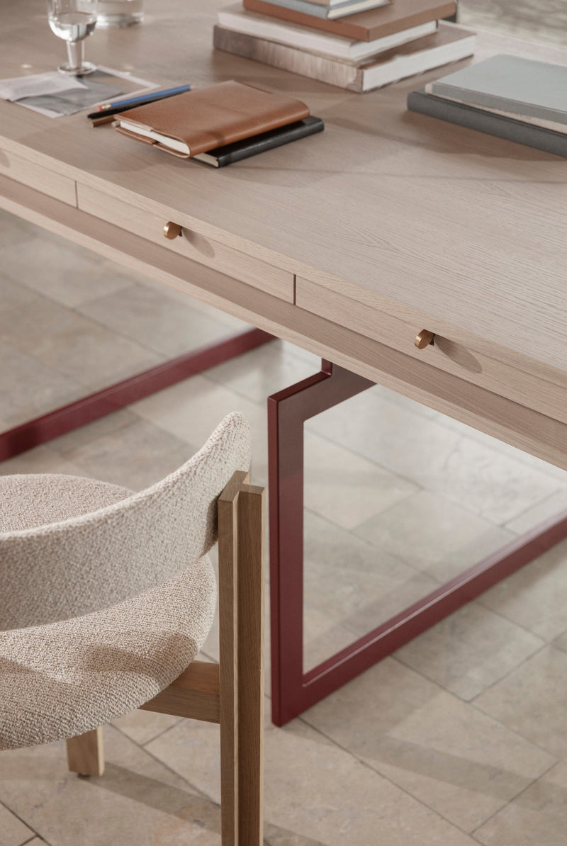 Office Desk - Karakter - Coffee Tables - White Lacquered Oak - Grey - HORNE