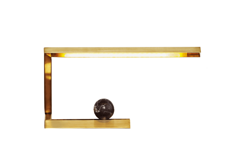 Oud Table Light - Resident - Table + Task - Matte Black w/ Honey Onyx Marble - HORNE
