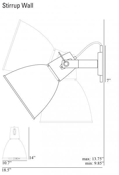 Open Box - Stirrup 3 Wall Sconce - Aluminum - Original BTC - Sale - HORNE