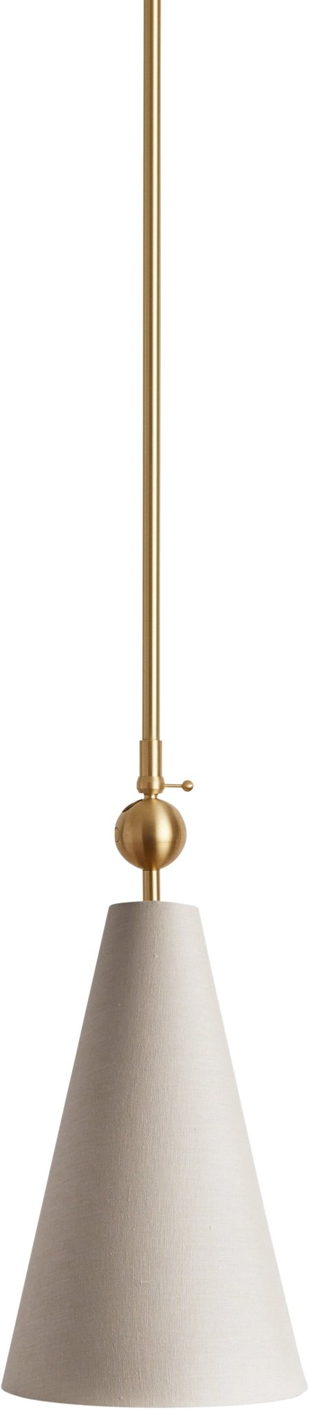 Pendolo Pendant I - Workstead Pendants - Small - Natural Linen - Hewn Brass - HORNE