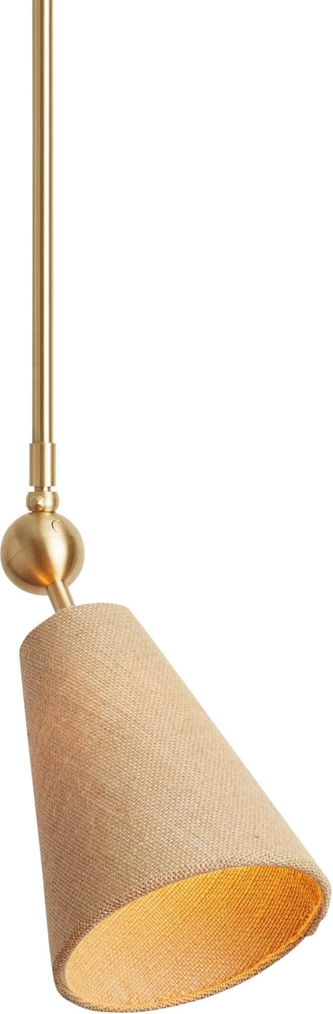 Pendolo Pendant I - Workstead Pendants - Small - Natural Linen - Hewn Brass - HORNE