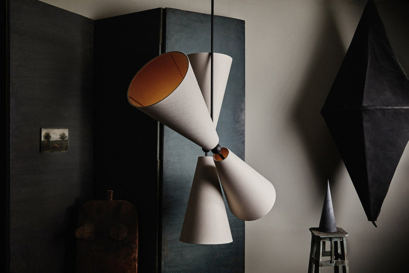 Pendolo Pendant IV - Workstead - Pendants - Small - Natural Linen - Hewn Brass - HORNE