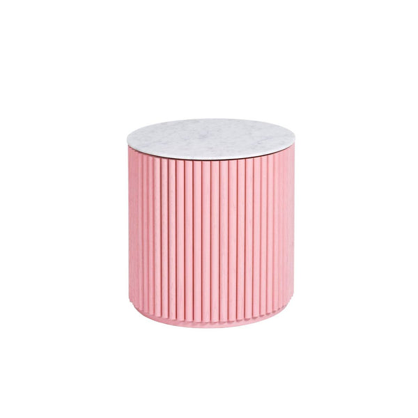 Petit Palais Side Table - Asplund Tables + Desks - White Stained Oak (PU2) - Small - Carrara Marble - HORNE