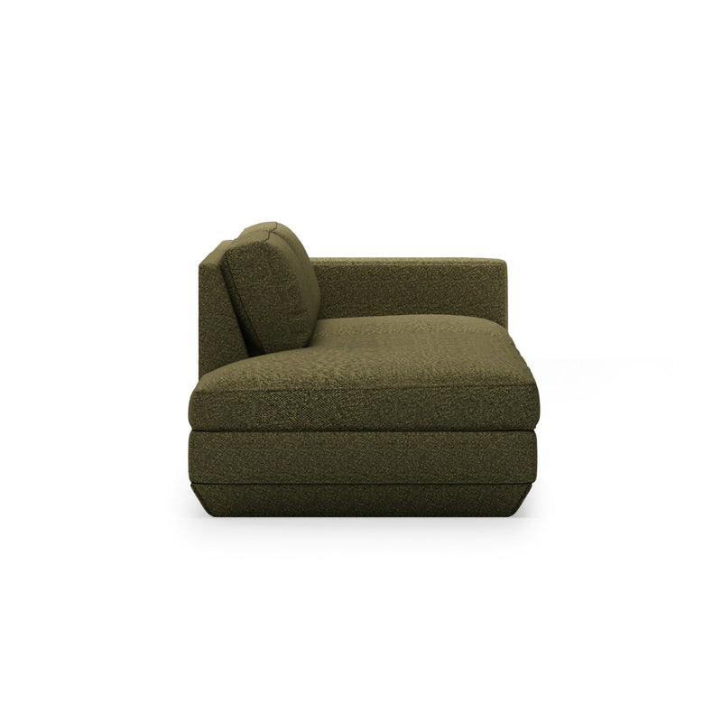 Podium Lounge Sofa: 2 - Seater - Gus* Modern - Sofas - Bayview Silver - Left Facing - HORNE
