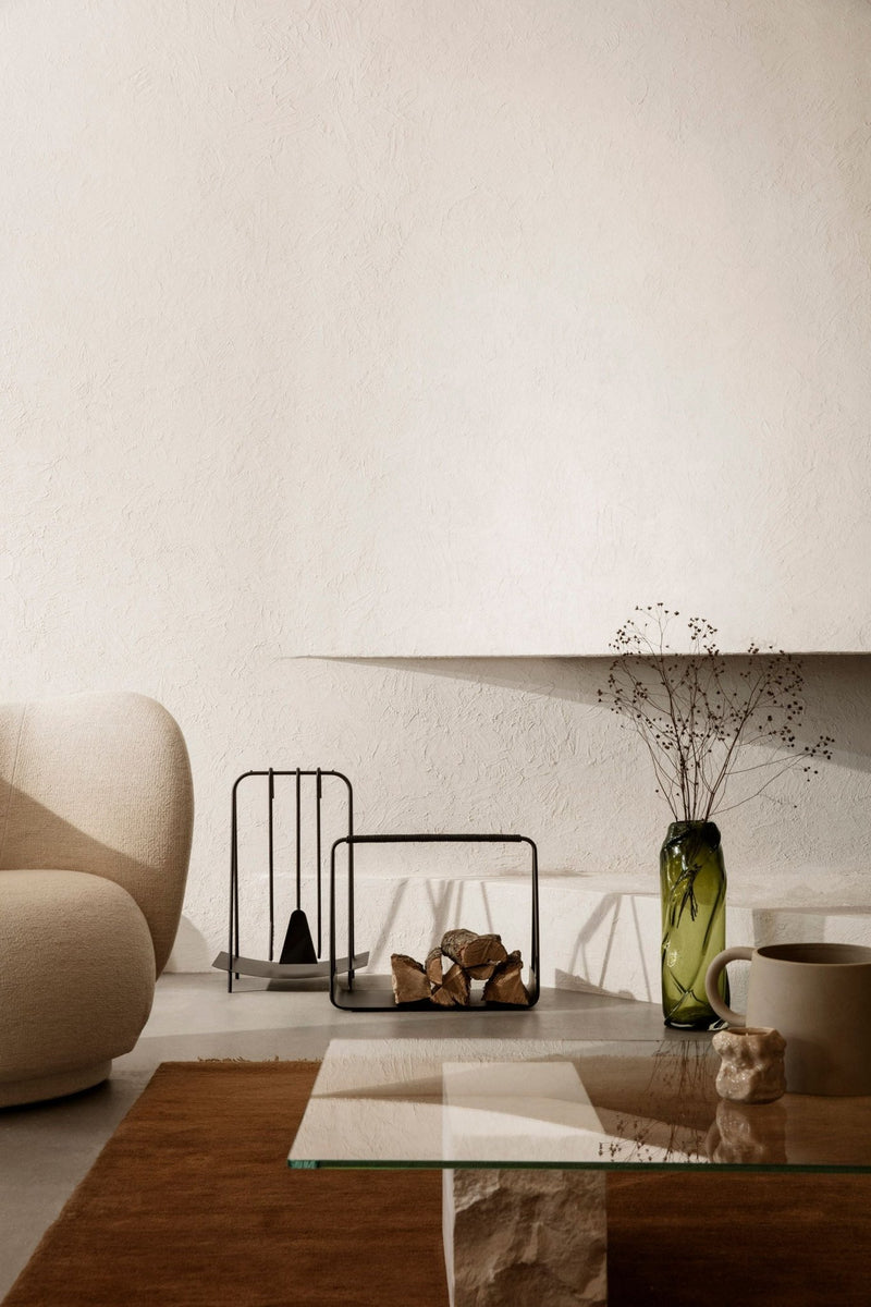 Port Wood Basket - Ferm Living - Fireplace - Black - HORNE