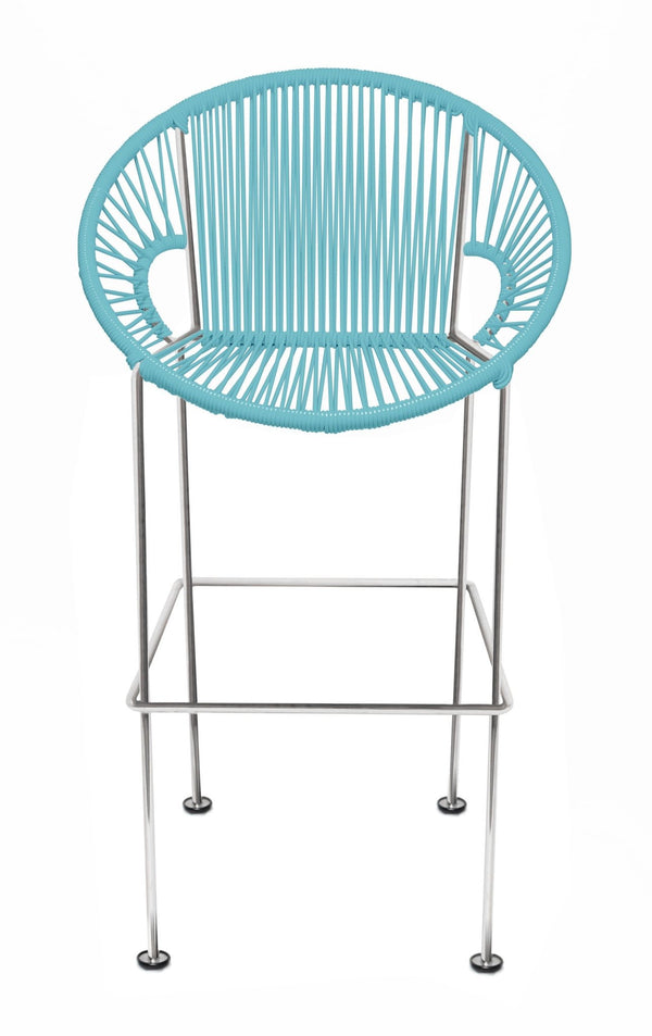 Puerto Stool - Chrome Frame - Set of 2 - Innit Designs - Stools + Benches + Ottomans - Blue - Bar Height - HORNE