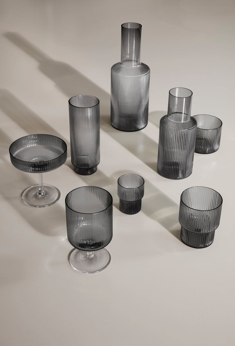 Ripple Long Drink Glass - Set of 4 - Ferm Living Glassware - HORNE
