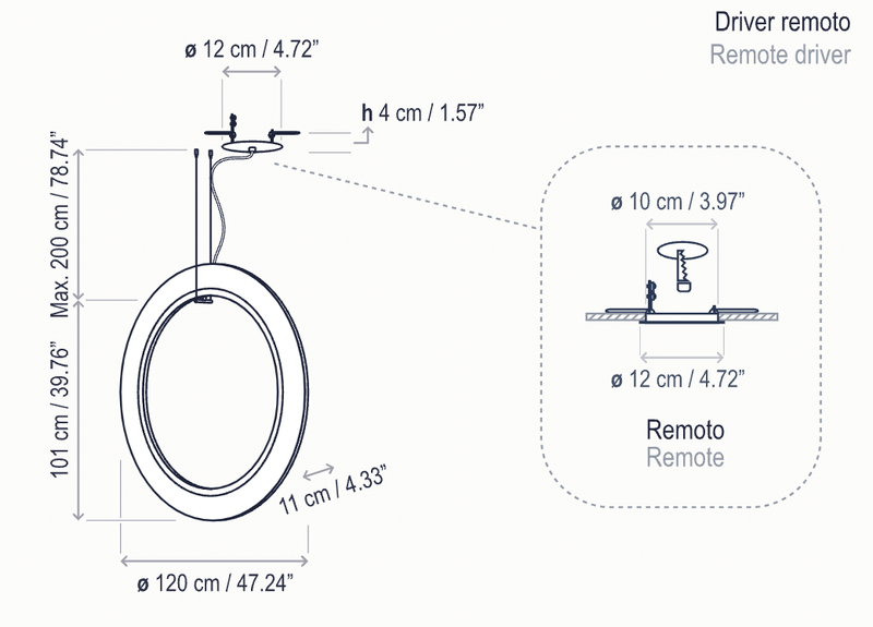Roda S/120/V LED Dimmable Pendant - Bover - Pendants - Cream - Surface Canopy - HORNE