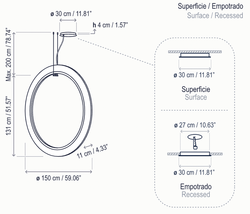 Roda S/150/V LED Dimmable Pendant - Bover - Pendants - Cream - Surface Canopy - HORNE