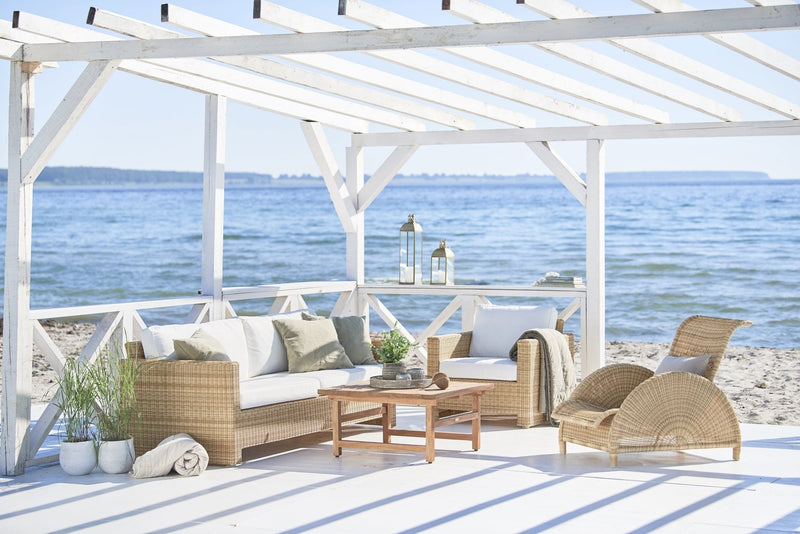 Sixty 3 - Seater Sofa Exterior - Sika Design - Outdoor Furniture - ArtFibre Natural - Tempotest Canvas White - HORNE