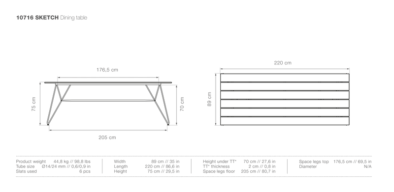 SKETCH Outdoor Dining Table - HOUE - Outdoor Furniture - 35