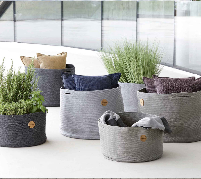 Soft Rope Outdoor Basket - Cane Line - Outdoor Furniture - Medium - Dark Grey - HORNE