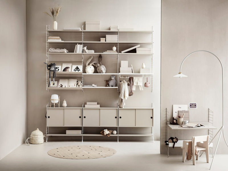 String Kids Room Shelving/Desk - Unit A - String Furniture - Shelving - White - HORNE