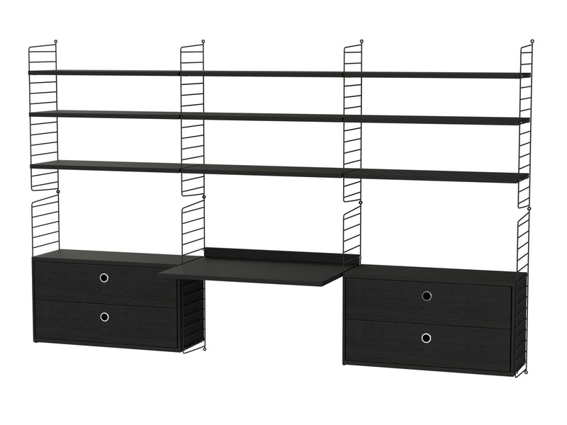 String Workspace Desk/Shelving - Unit F - String Furniture - Shelving - White - HORNE