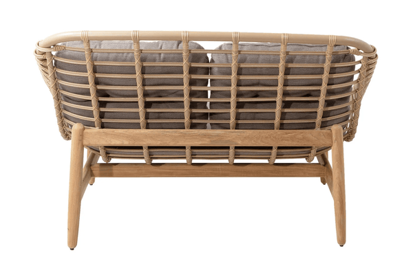 Strington 2 - Seater Sofa - Cane Line - Outdoor Furniture - Taupe AirTouch w/ Teak Frame - HORNE
