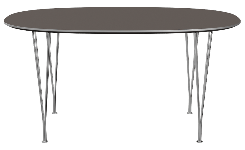 Superellipse™ Dining Table - Fritz Hansen - Table + Task - Clear Lacquered Walnut - Chromed Steel - HORNE